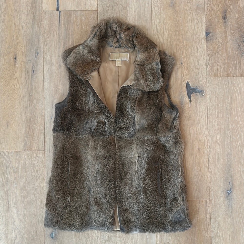 Michael Kors Genuine Rabbit Fur Vest in Brown